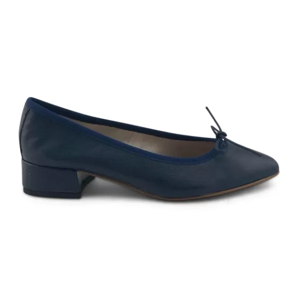 Donna Otisopse Ballerine-Ballerine Blu In Pelle Con Fiocco