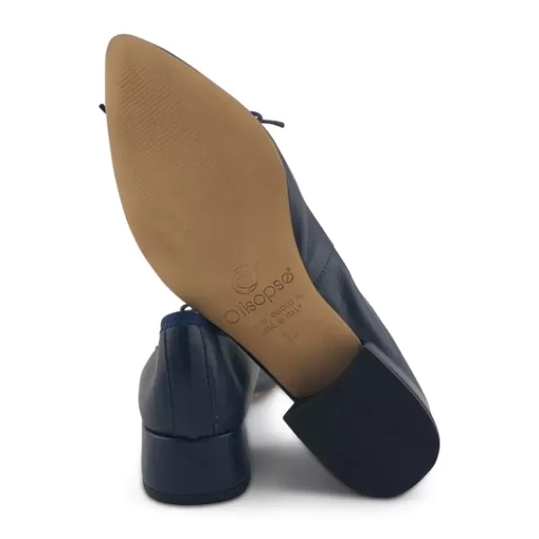 Donna Otisopse Ballerine-Ballerine Blu In Pelle Con Fiocco