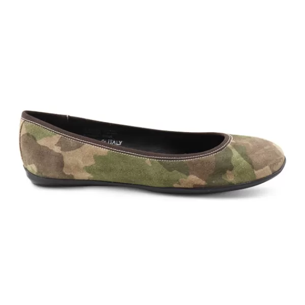 Donna Otisopse Ballerine-Ballerine Da Donna In Camoscio Camouflage –