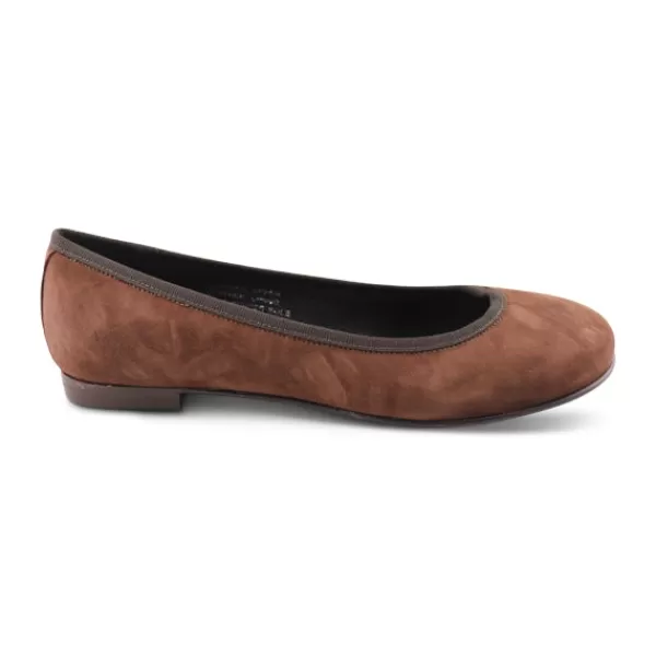 Donna Otisopse Ballerine-Ballerine Da Donna In Camoscio Marrone –