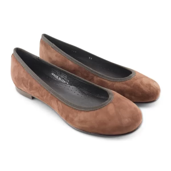 Donna Otisopse Ballerine-Ballerine Da Donna In Camoscio Marrone –