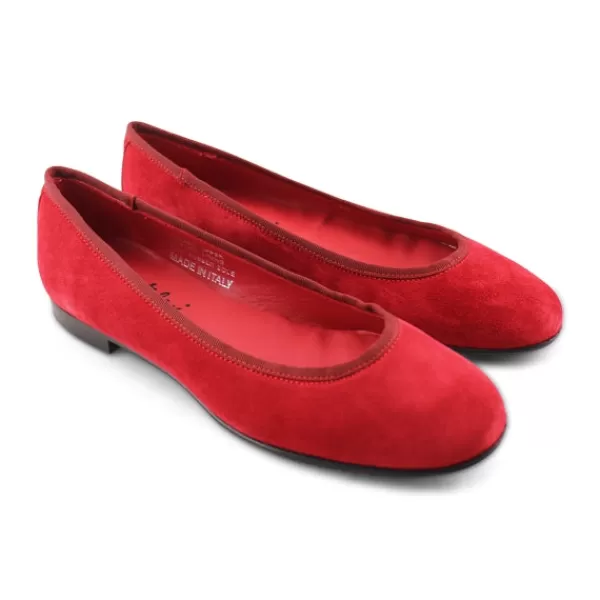 Donna Otisopse Ballerine-Ballerine Da Donna In Camoscio Rosso –