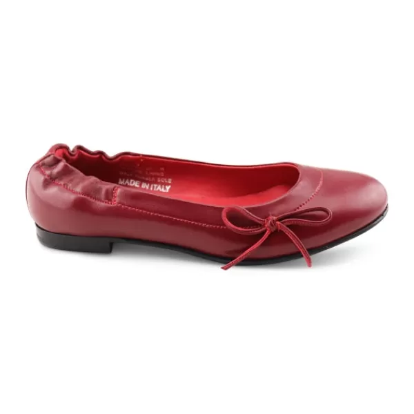 Donna Otisopse Ballerine-Ballerine Da Donna In Pelle Rosso Rubino –