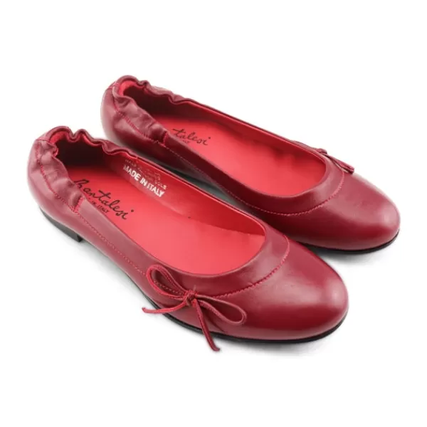 Donna Otisopse Ballerine-Ballerine Da Donna In Pelle Rosso Rubino –