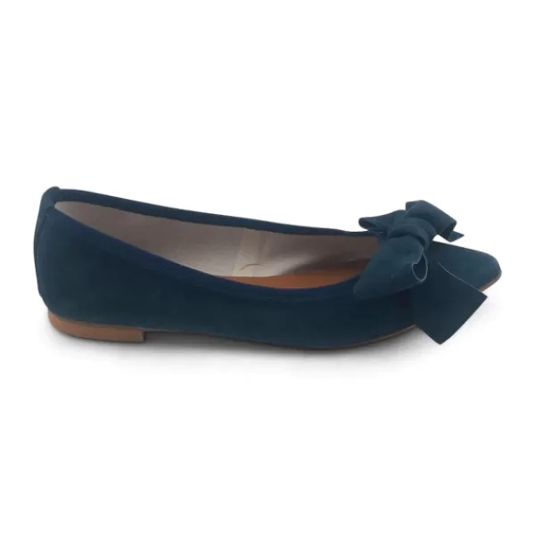 Donna Otisopse Ballerine-Ballerine In Camoscio Blu Navy Con Fiocco