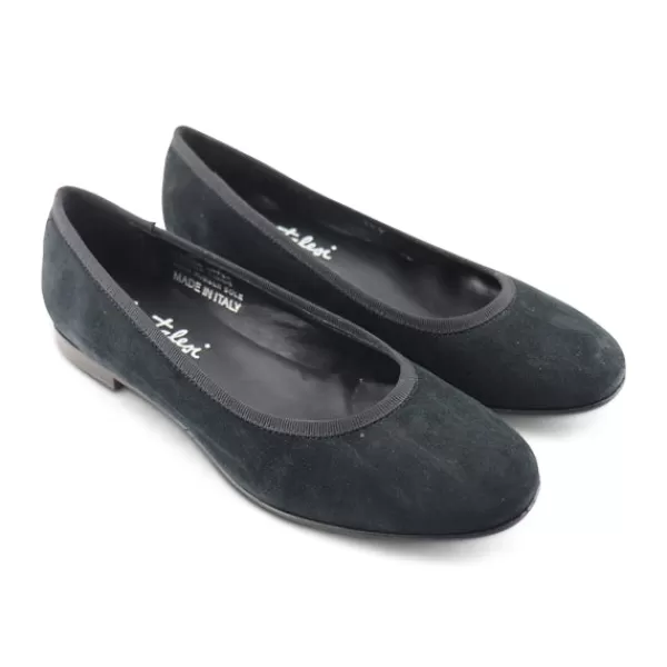 Donna Otisopse Ballerine-Ballerine Nere Da Donna In Camoscio –