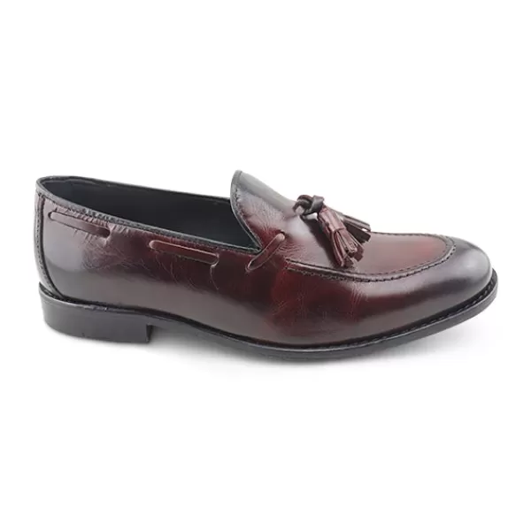 Uomo Otisopse Mocassini tassel-Mocassini Tassel Bordeaux In Pelle –