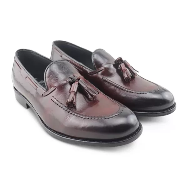 Uomo Otisopse Mocassini tassel-Mocassini Tassel Bordeaux In Pelle –