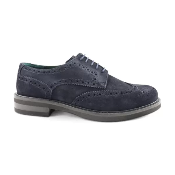 Uomo Otisopse Scarpe suola vibram-Scarpe Derby Da Uomo In Camoscio Blu –