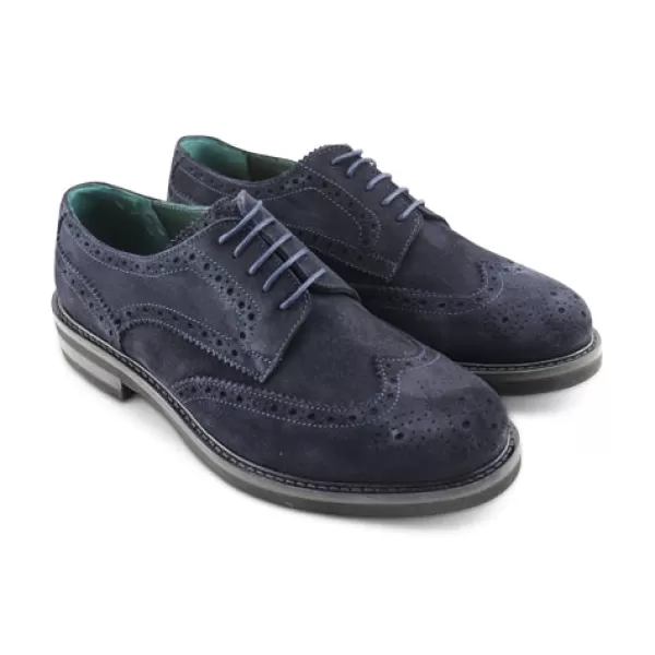 Uomo Otisopse Scarpe suola vibram-Scarpe Derby Da Uomo In Camoscio Blu –