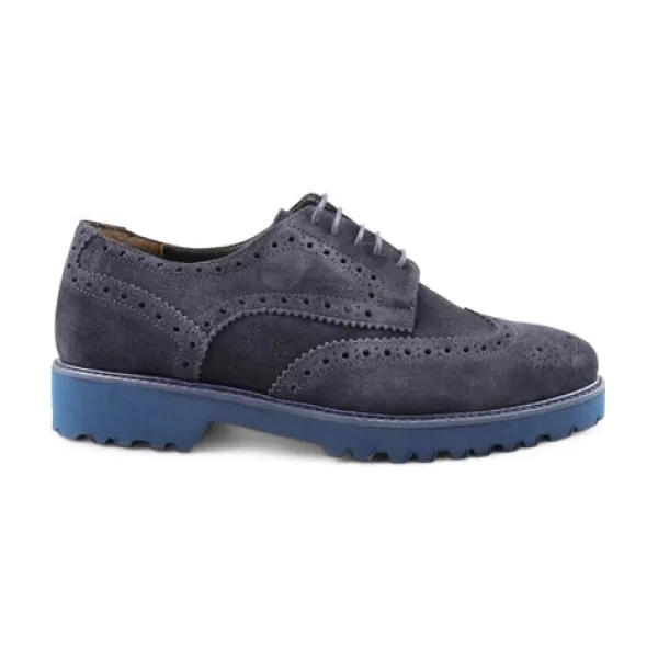 Uomo Otisopse Scarpe suola vibram-Scarpe Derby In Camoscio Blu Da Uomo –