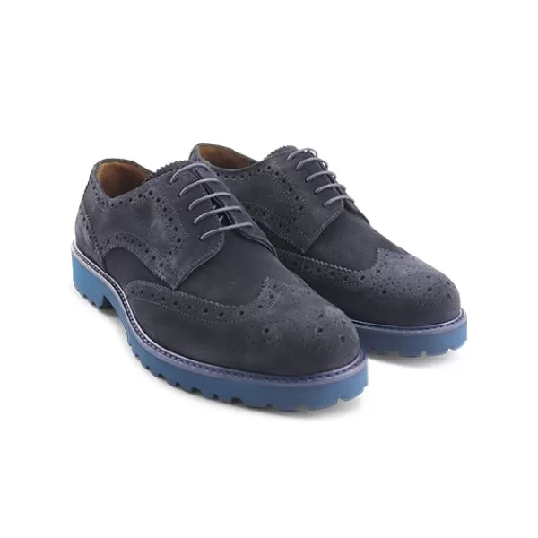 Uomo Otisopse Scarpe suola vibram-Scarpe Derby In Camoscio Blu Da Uomo –