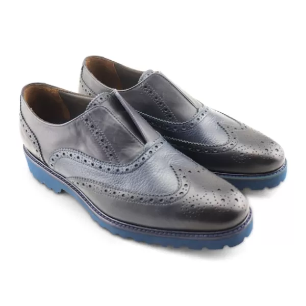 Uomo Otisopse Scarpe suola vibram-Scarpe Francesine In Pelle Blu Da Uomo –