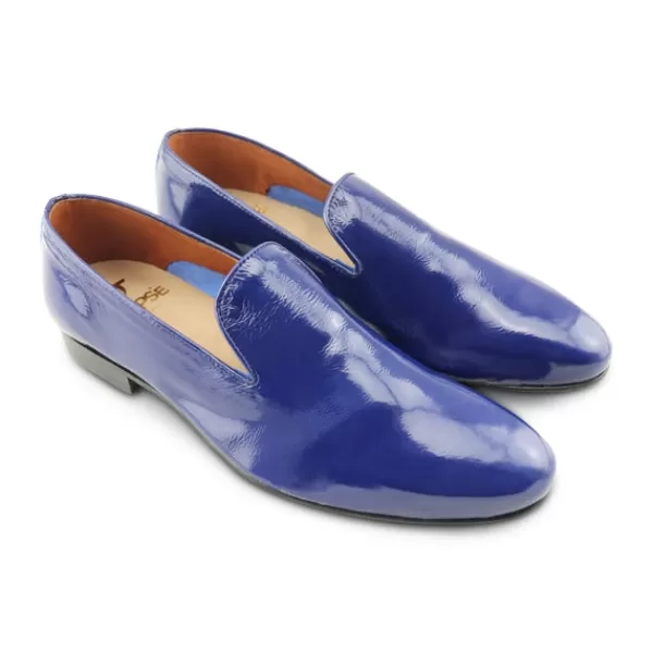 Uomo Otisopse Slippers-Slippers Da Uomo In Pelle Lucida Blu –