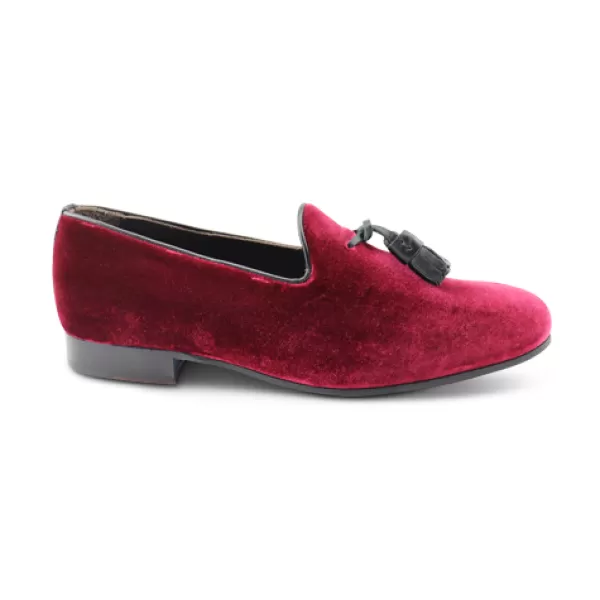 Uomo Otisopse Slippers-Slippers Da Uomo In Velluto Bordeaux