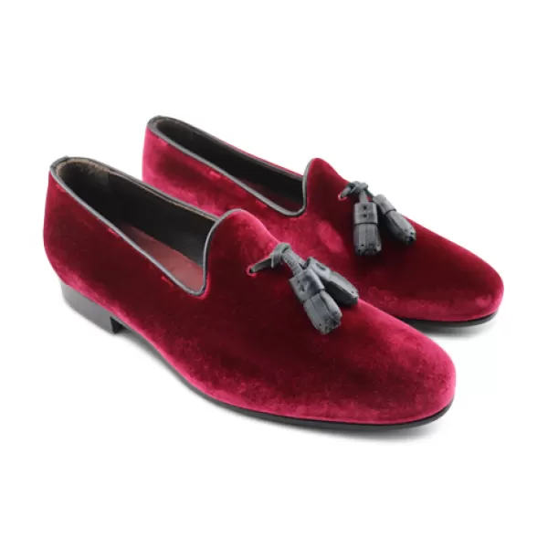 Uomo Otisopse Slippers-Slippers Da Uomo In Velluto Bordeaux