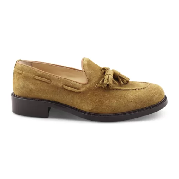 Uomo Otisopse Mocassini tassel-Slippers In Camoscio Cuoio –