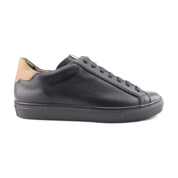 Uomo Otisopse Sneakers-Sneakers Basse Nere In Pelle Effetto Martellato –