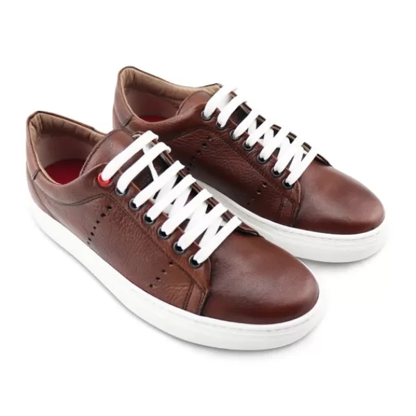 Uomo Otisopse Sneakers-Sneakers Da Uomo In Pelle Martellata Marrone –