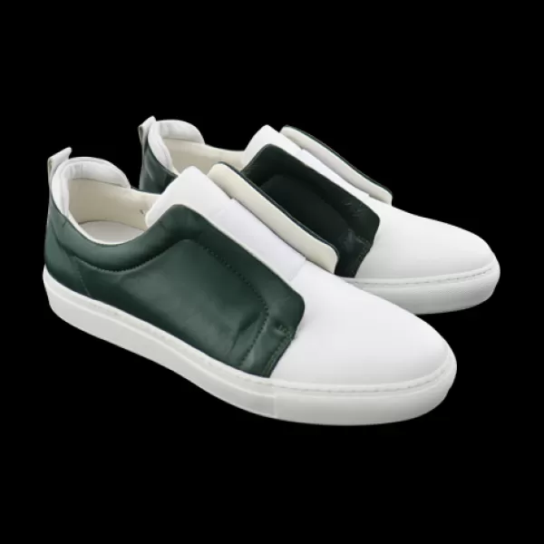 Uomo Otisopse Sneakers-Sneakers Per Uomo In Pelle Bianco E Verde